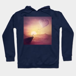 heart kite cloud Hoodie